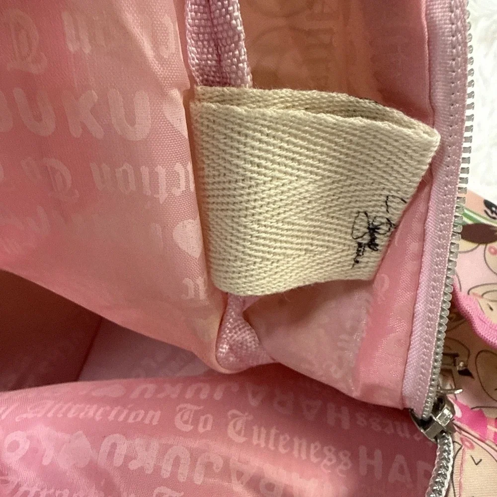 Vintage Harajuku Lovers Pink Backpack Y2K‎ Gwen Stefani Character Print Bag